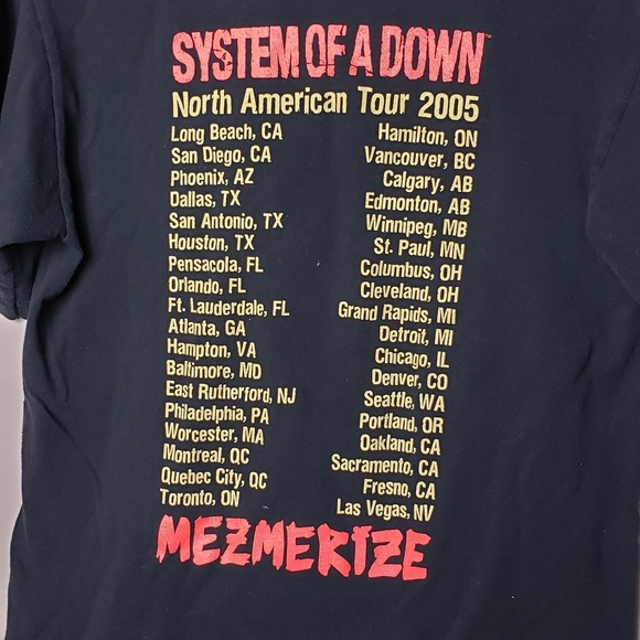 System of A Down Mezmerize Tour 2005 S Band Shirt - Picture 6 of 8